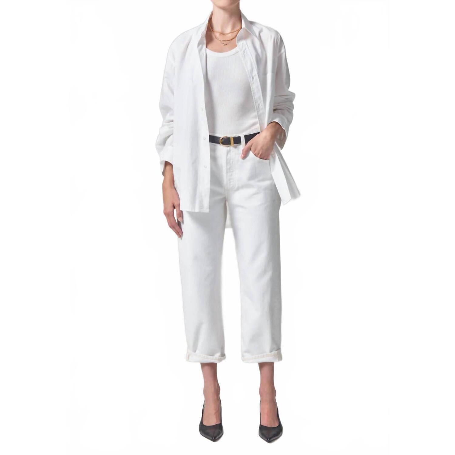 New Citizens Of Humanity Dahlia Bow Leg Baby Roll Jeans In Iris
